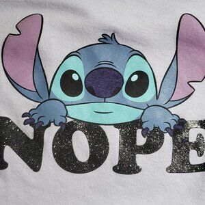 Disney Stitch Lavender 'NOPE' T-shirt sz 10/12 girls